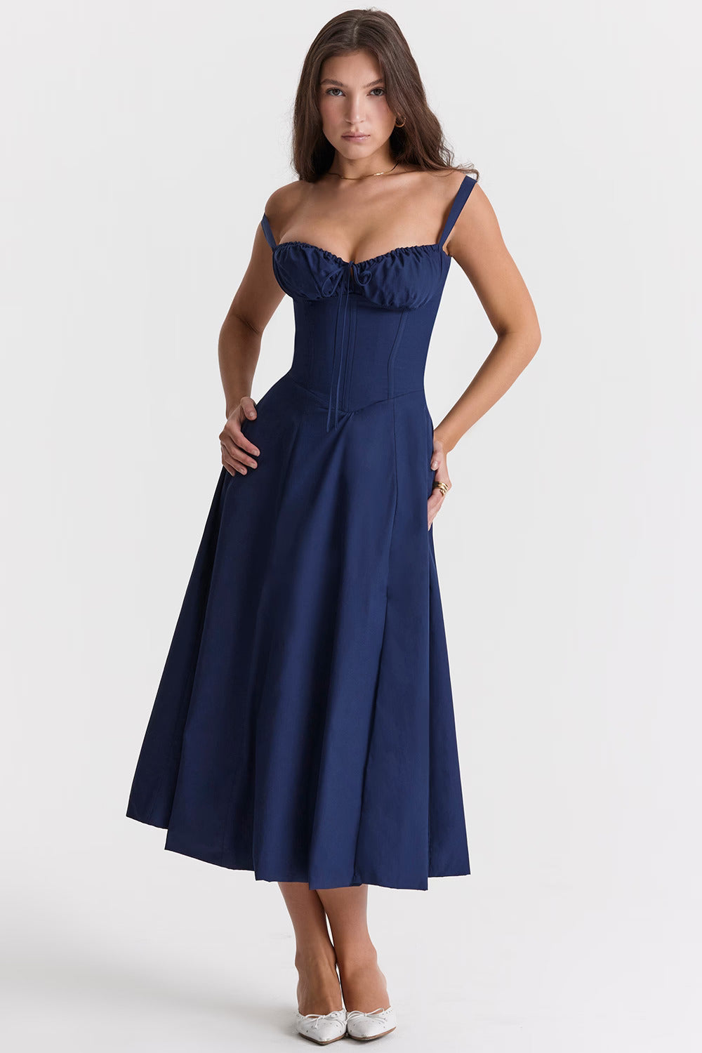 LUCIE | VESTIDO CON CIERRE POR CÓRDON
