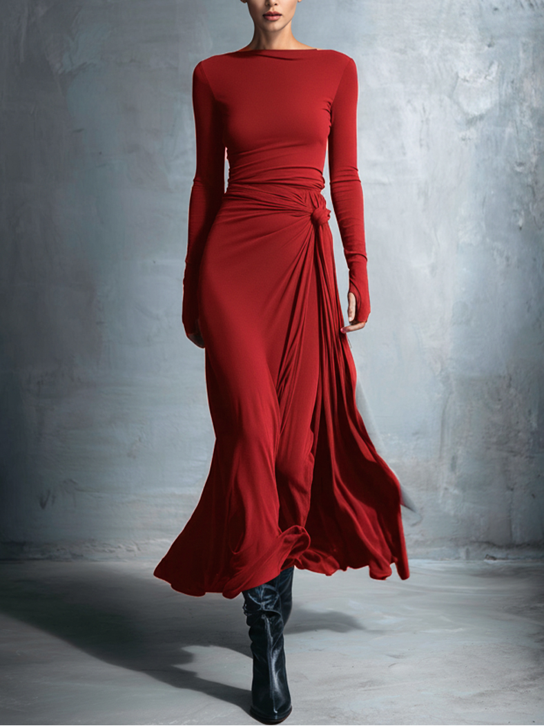 TINI | VESTIDO MAXI CON NUDO