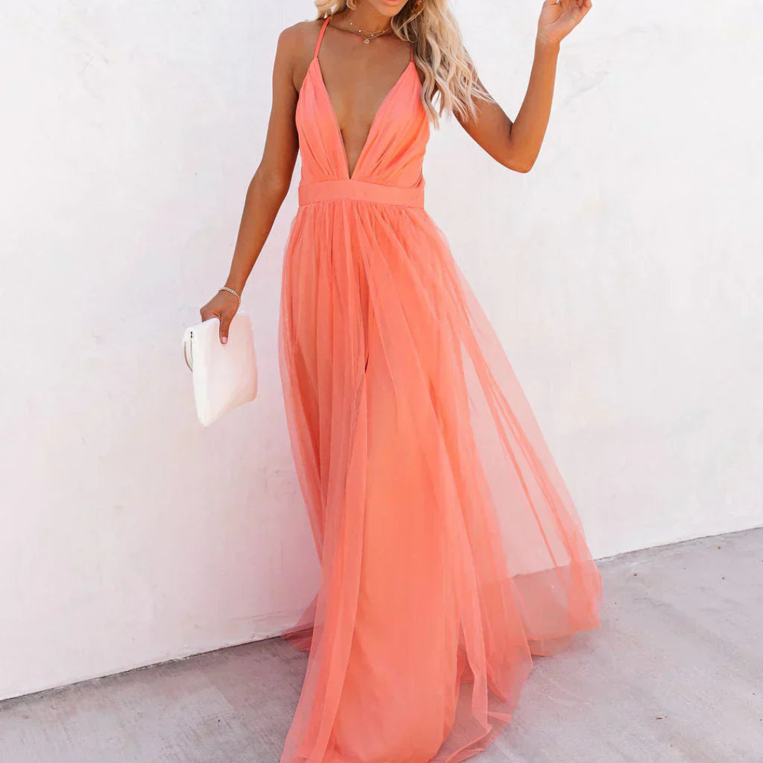 CORAL | VESTIDO MAXI