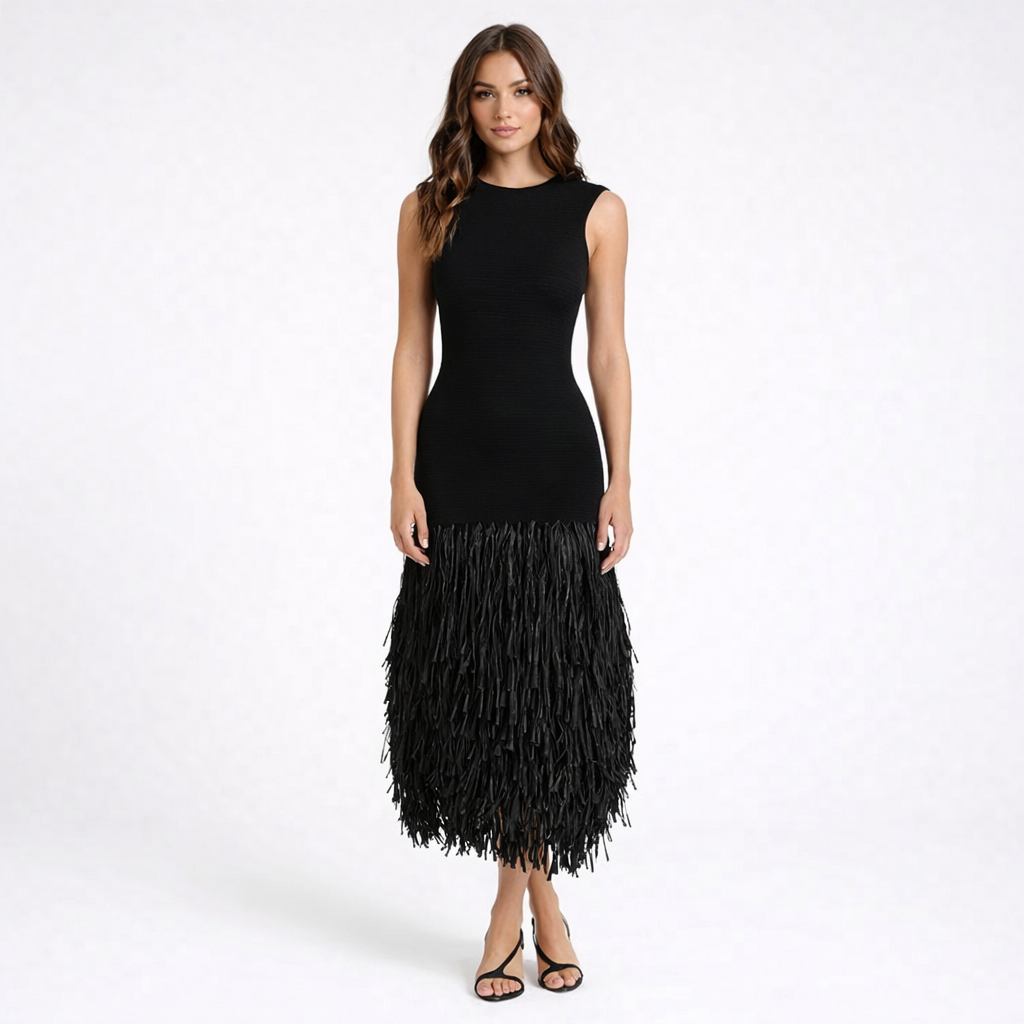 SKYLER | VESTIDO ELEGANTE DE FLECOS