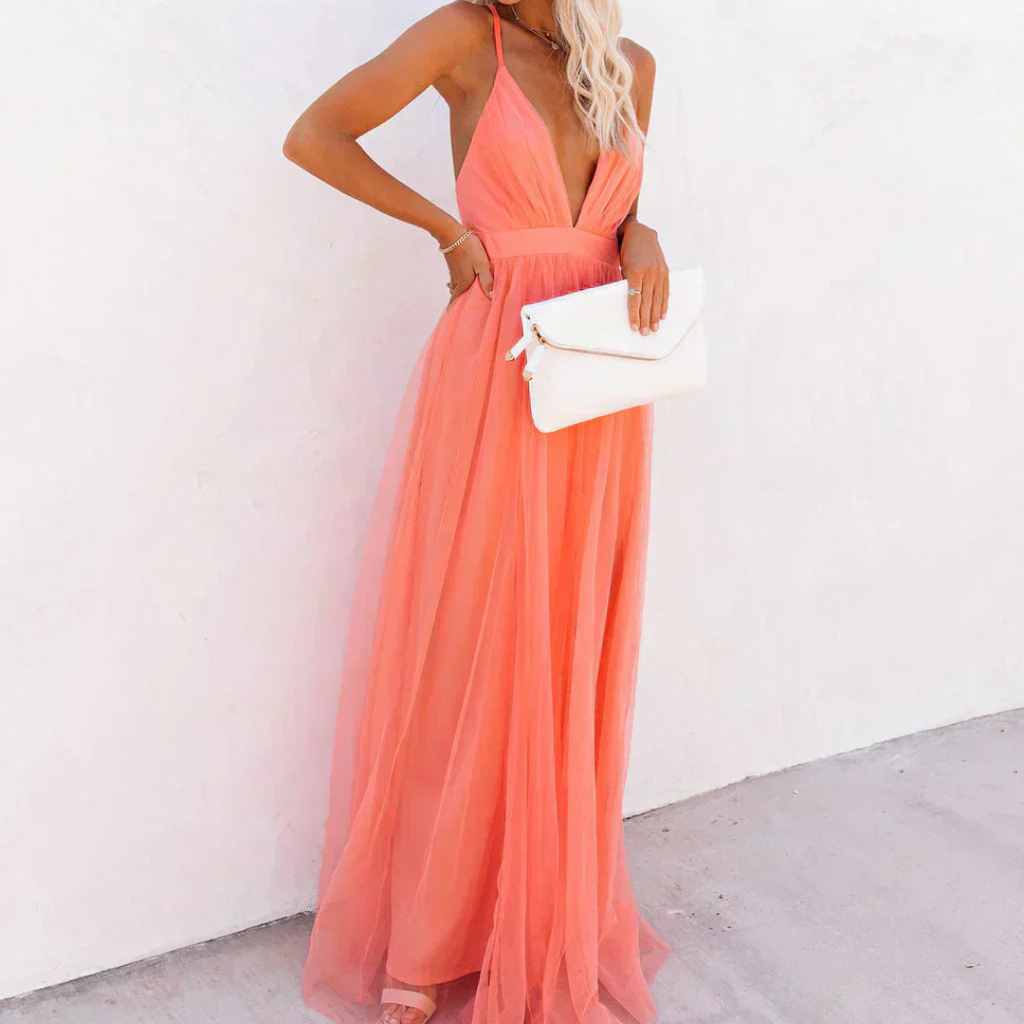 CORAL | VESTIDO MAXI