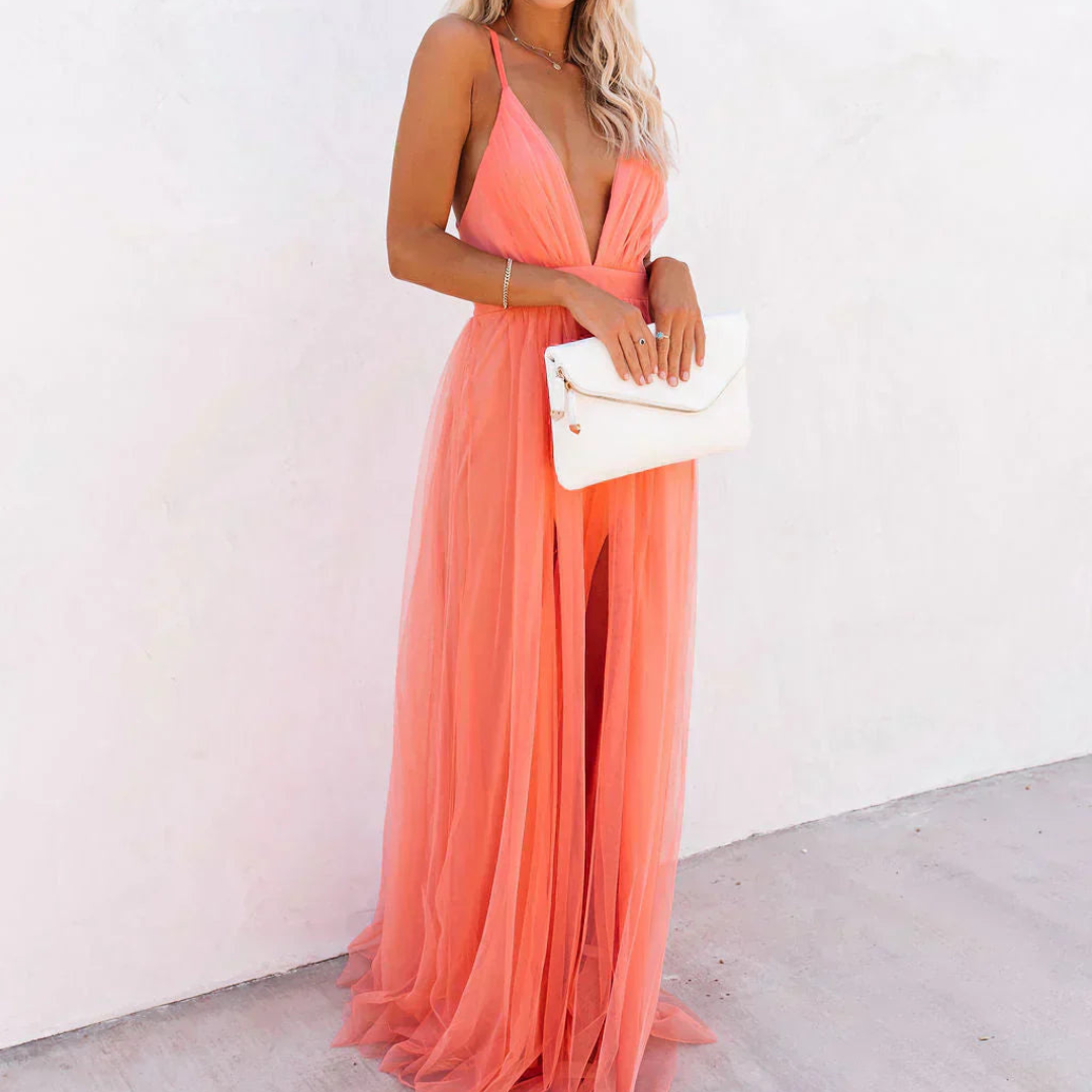 CORAL | VESTIDO MAXI