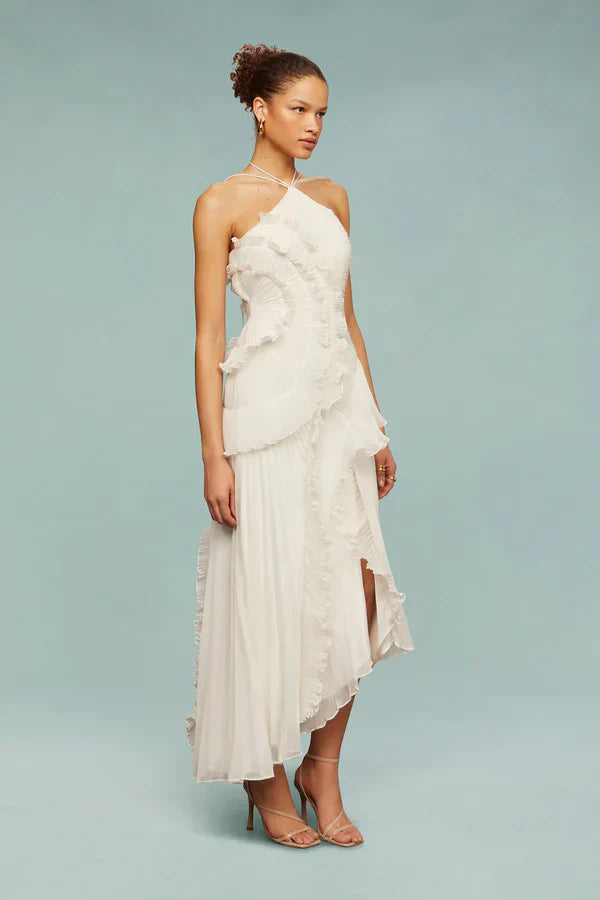 LIYANA | VESTIDO DE VOLANTES EN ESPIRAL