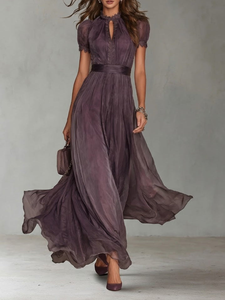 FLAVIA | VESTIDO LARGO CON ENCAJE