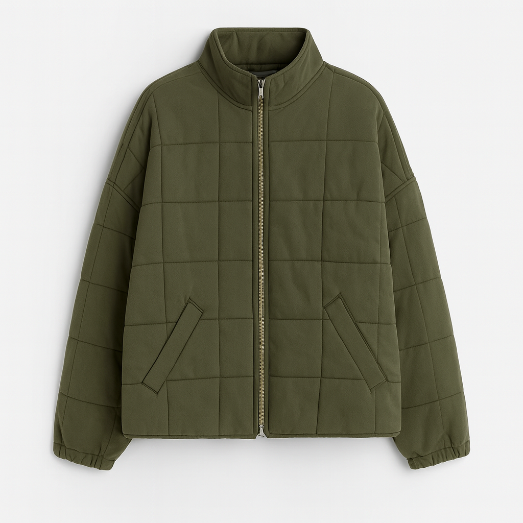 MATI | CHAQUETA ACOLCHADA DE MANGA LARGA CON ESTAMPADO CUADRADOS