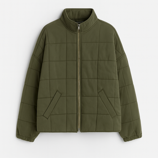 MATI | CHAQUETA ACOLCHADA DE MANGA LARGA CON ESTAMPADO CUADRADOS