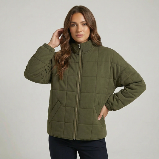 MATI | CHAQUETA ACOLCHADA DE MANGA LARGA CON ESTAMPADO CUADRADOS