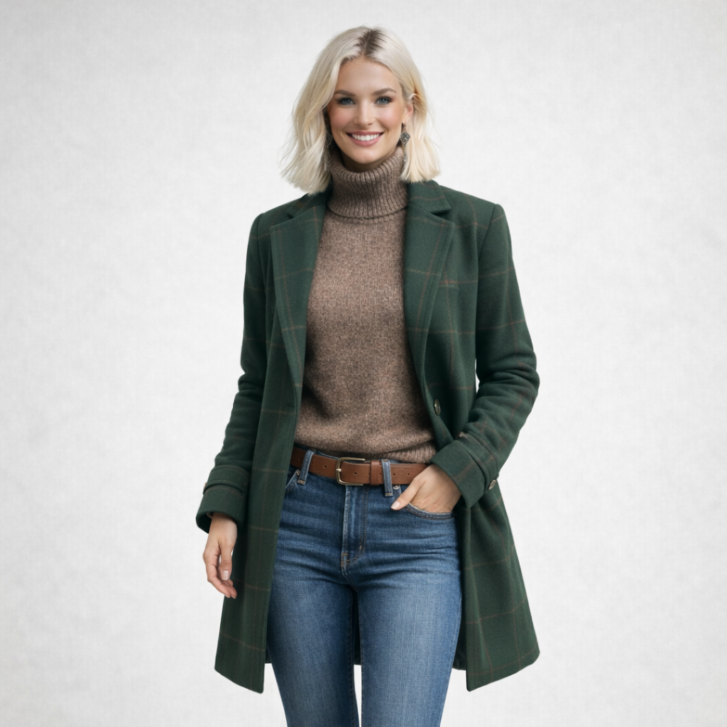 ESTELA | MANTEAU ÉLÉGANT À CARREAUX