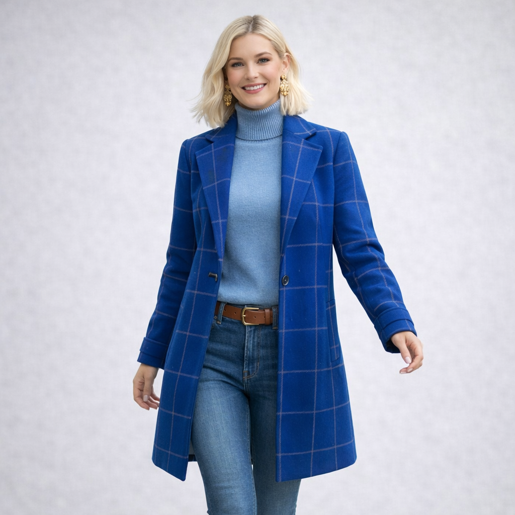 ESTELA | MANTEAU ÉLÉGANT À CARREAUX