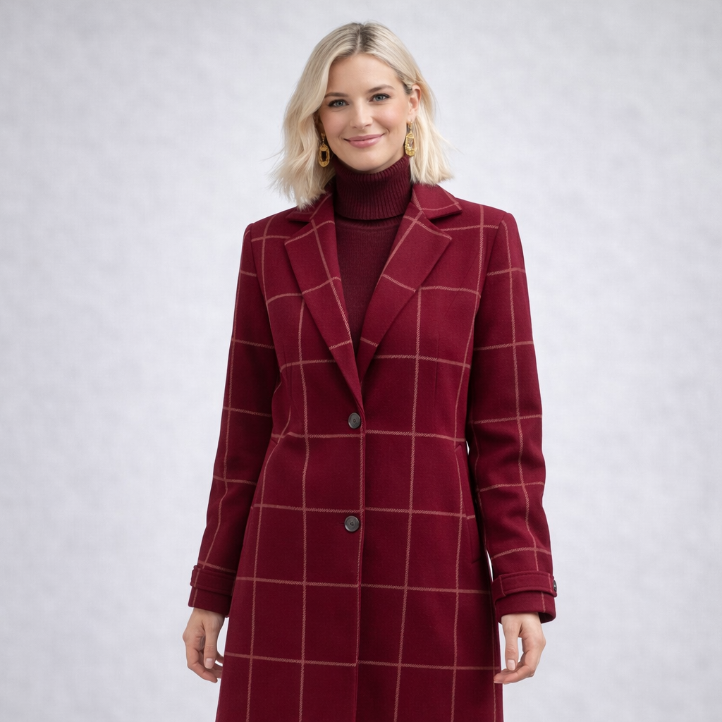 ESTELA | MANTEAU ÉLÉGANT À CARREAUX