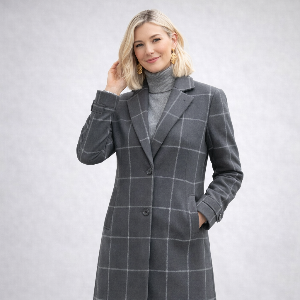 ESTELA | MANTEAU ÉLÉGANT À CARREAUX