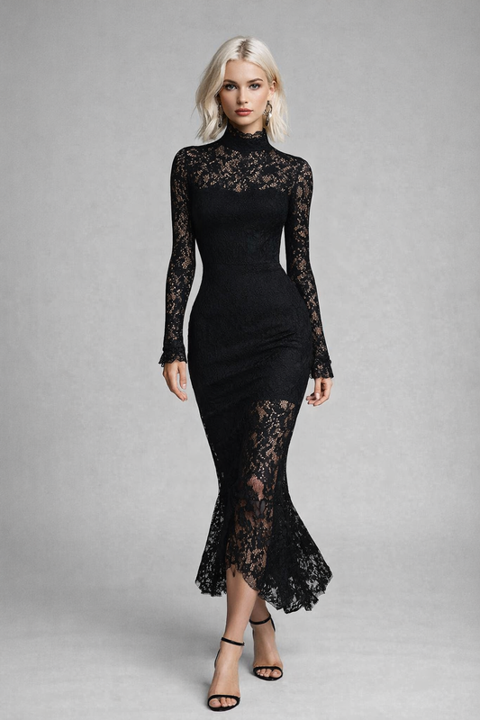 SAMIRA | VESTIDO NEGRO DE ENCAJE