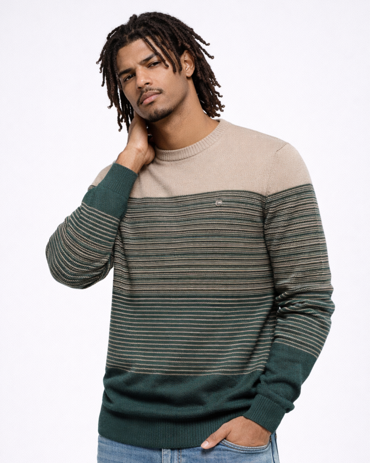 DARÍO | JERSEY DE CUELLO REDONDO CON RAYAS