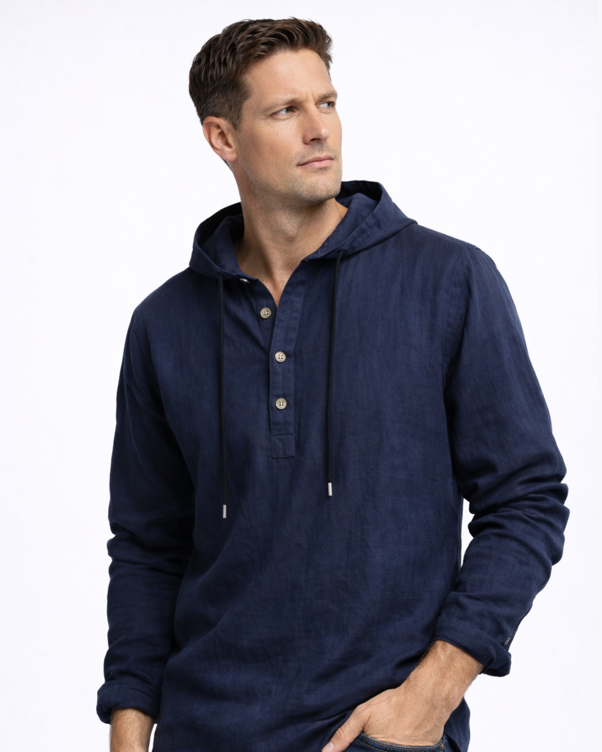 KOPA | SUDADERA DE LINO CON CAPUCHA