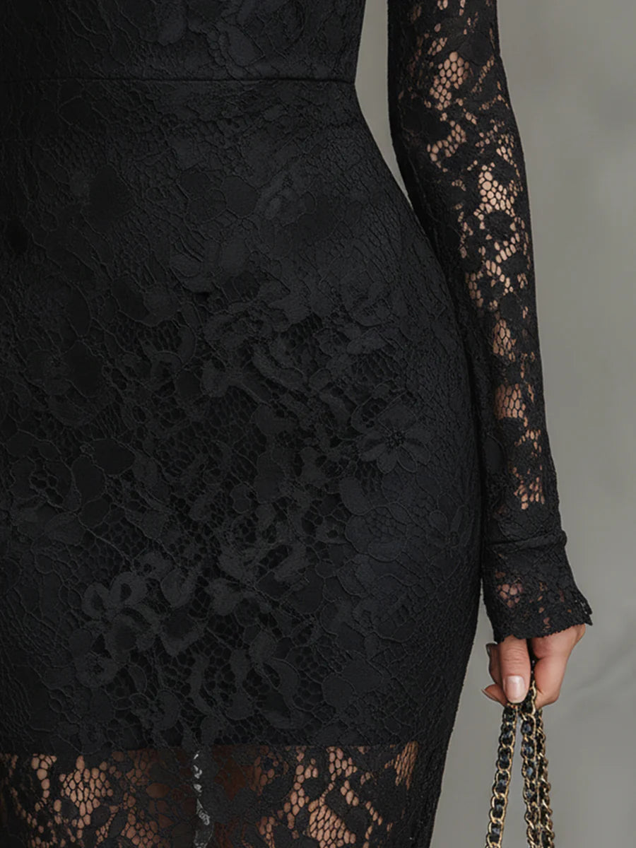 SAMIRA | VESTIDO NEGRO DE ENCAJE