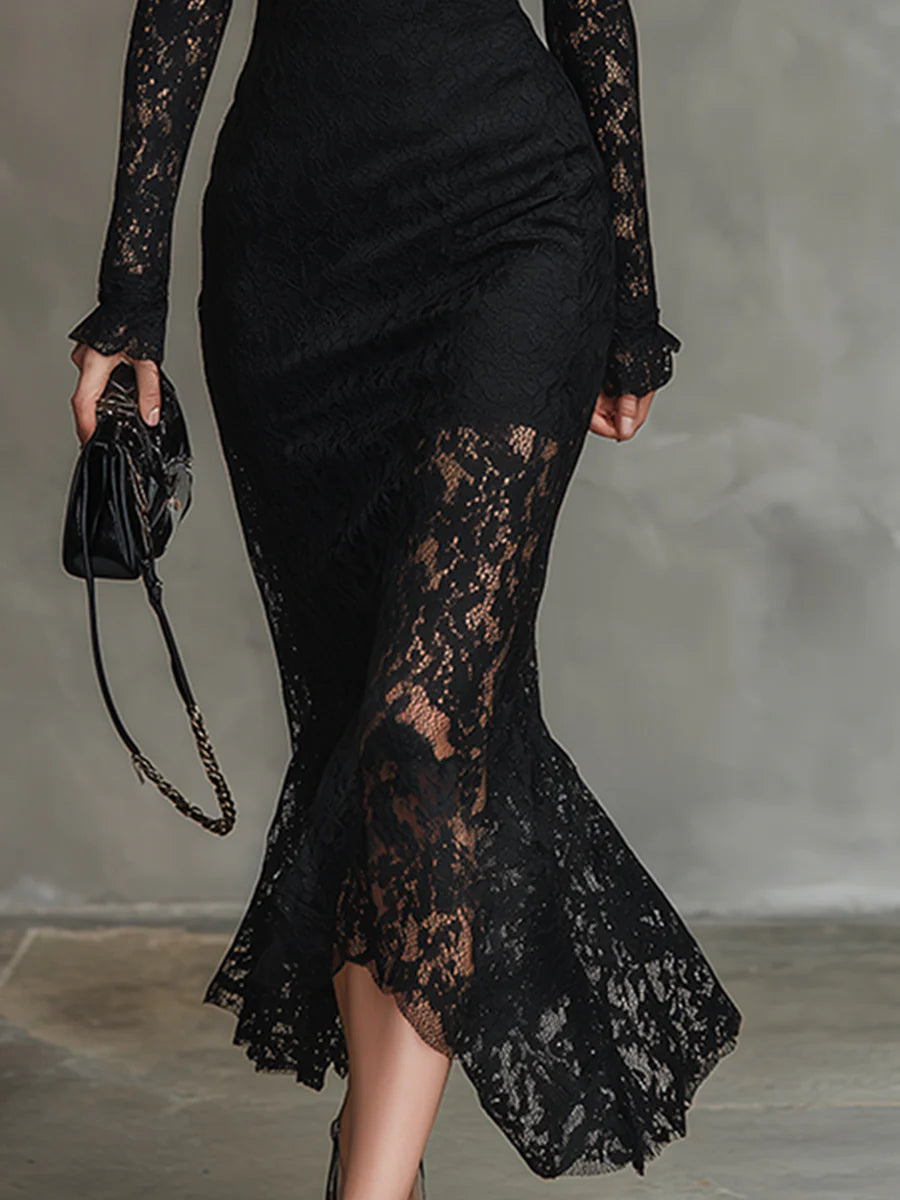 SAMIRA | VESTIDO NEGRO DE ENCAJE
