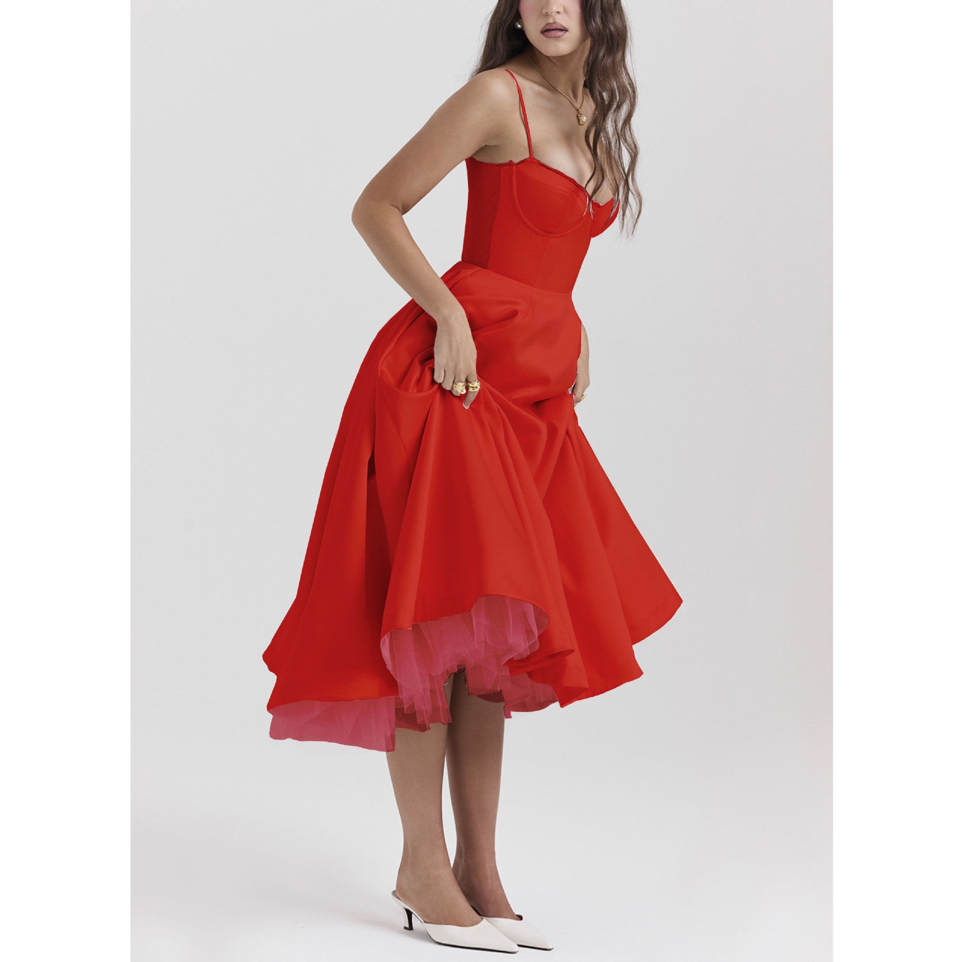 YLIANA | VESTIDO MIDI ROMÁNTICO