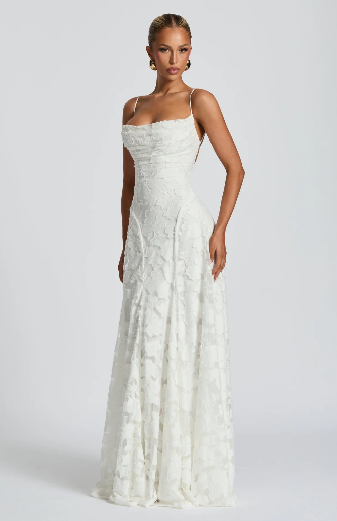 ROSIN | ELEGANTE VESTIDO MAXI DE ENCAJE