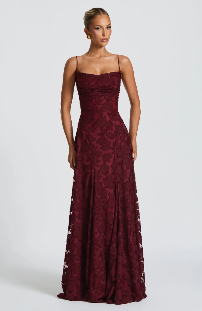 ROSIN | ELEGANTE VESTIDO MAXI DE ENCAJE