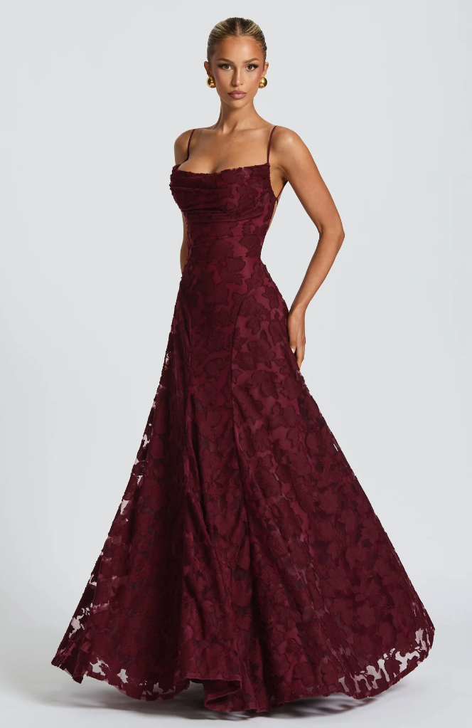 ROSIN | ELEGANTE VESTIDO MAXI DE ENCAJE