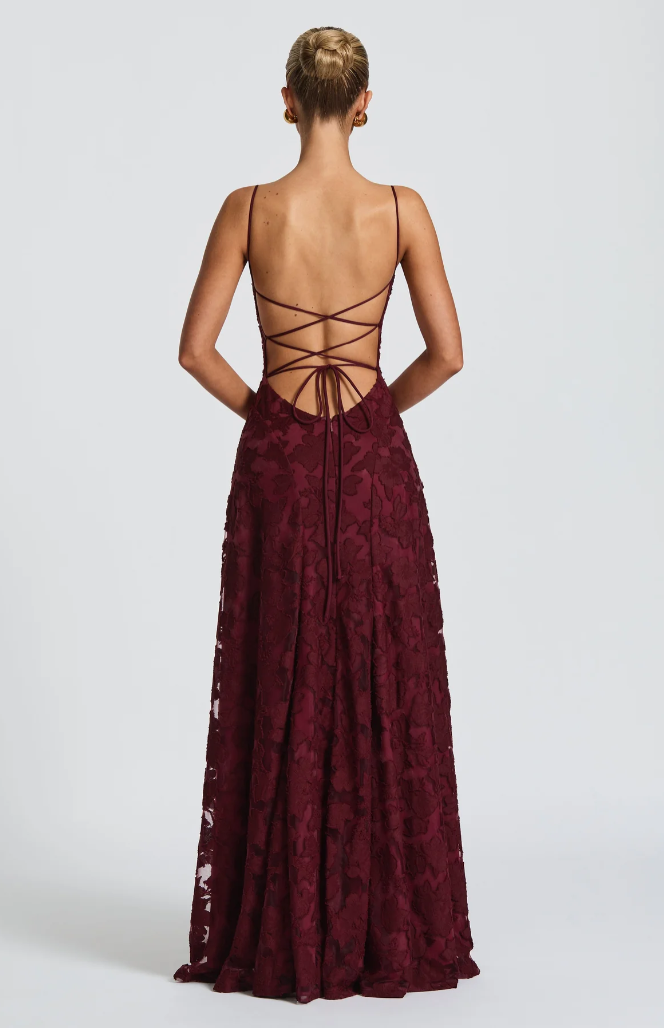 ROSIN | ELEGANTE VESTIDO MAXI DE ENCAJE