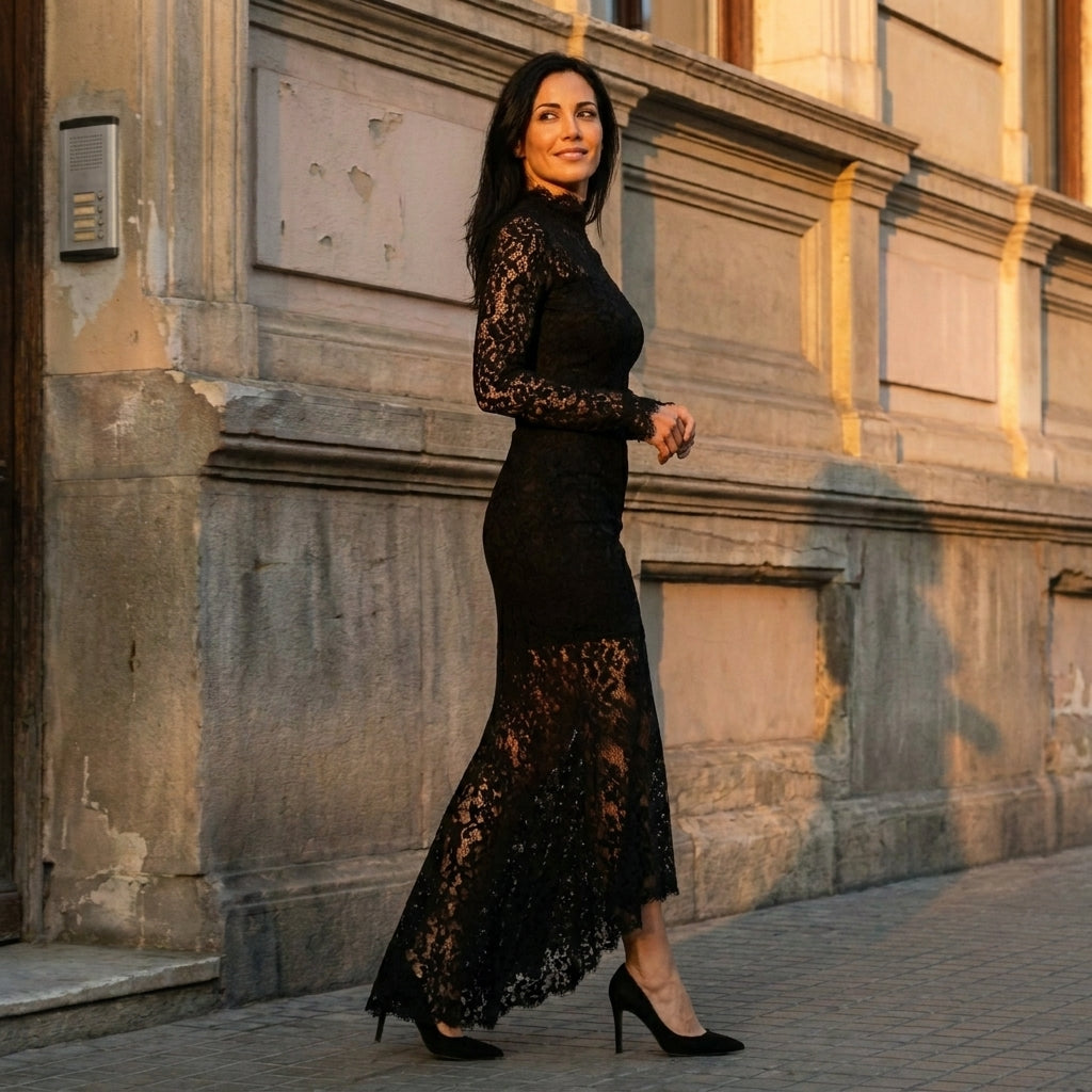 SAMIRA | VESTIDO NEGRO DE ENCAJE