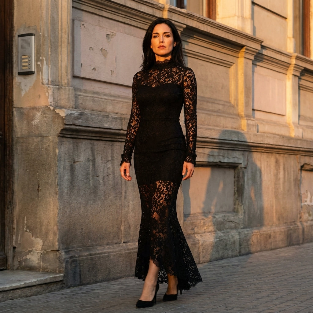 SAMIRA | VESTIDO NEGRO DE ENCAJE