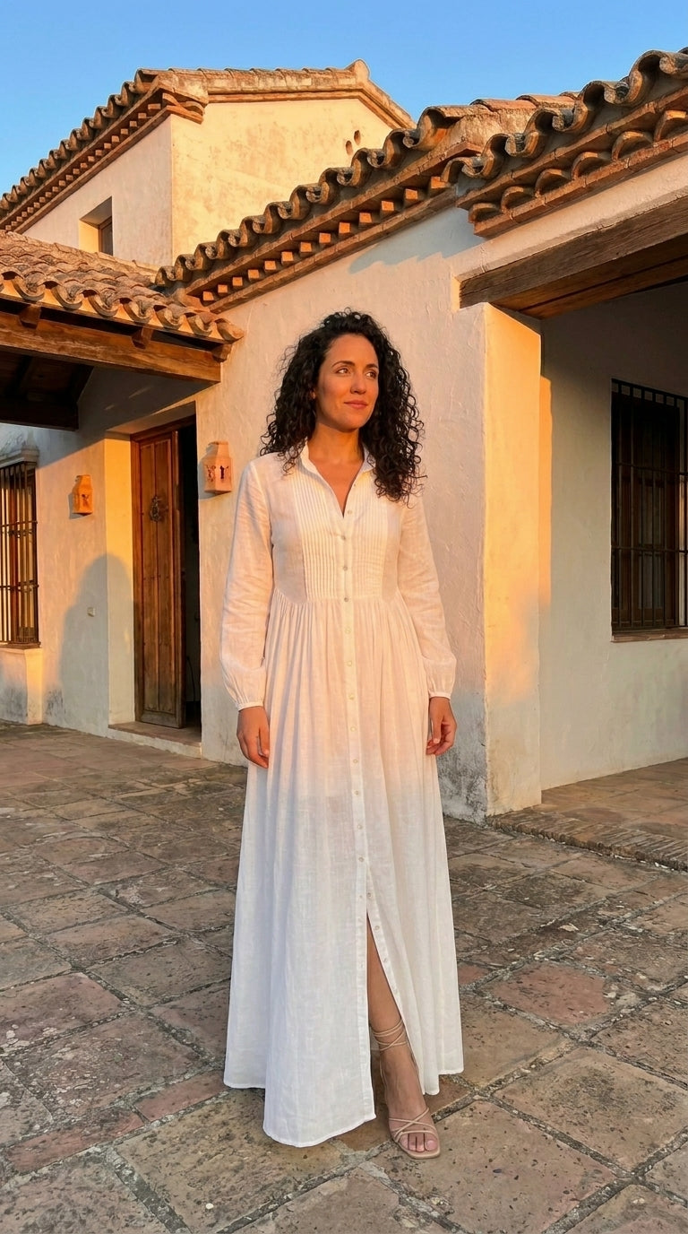 GATI | VESTIDO DE MANGA Y CUELLO LARGO