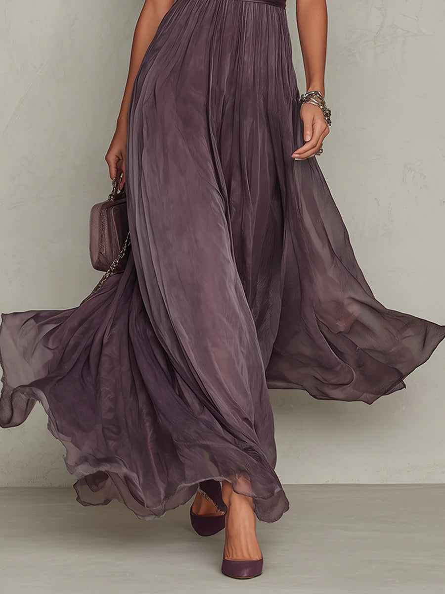 FLAVIA | VESTIDO LARGO CON ENCAJE