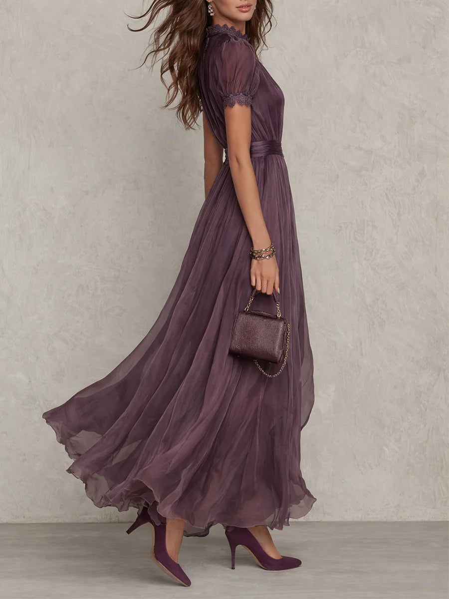 FLAVIA | VESTIDO LARGO CON ENCAJE