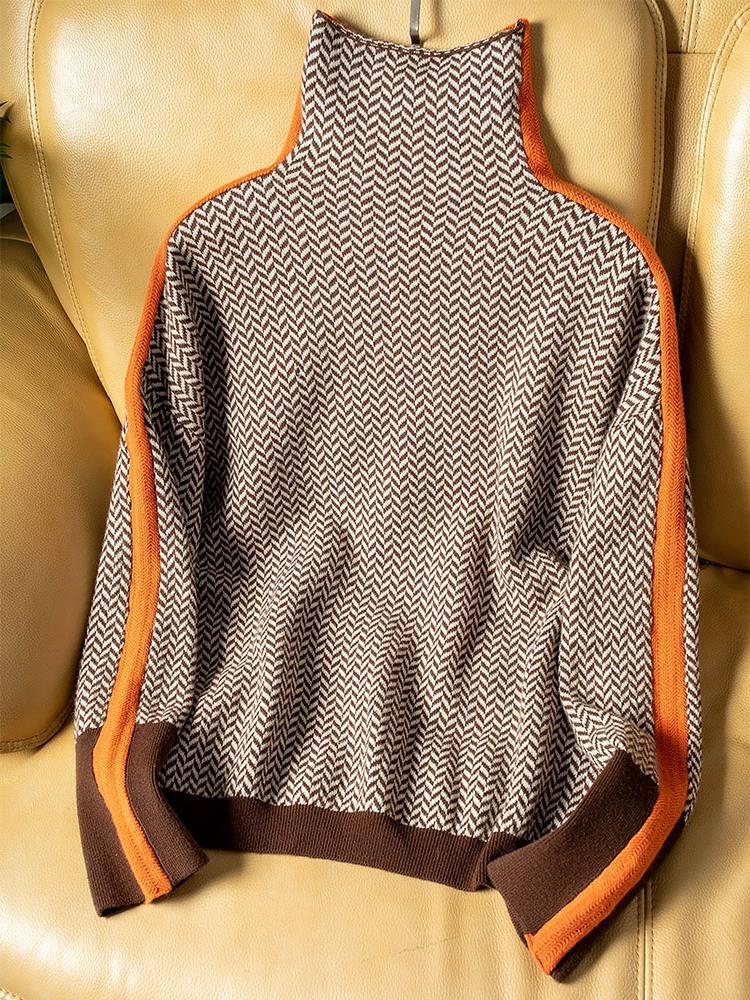 TAMARA | JERSEY DE CUELLO ALTO CON ESTAMPADO