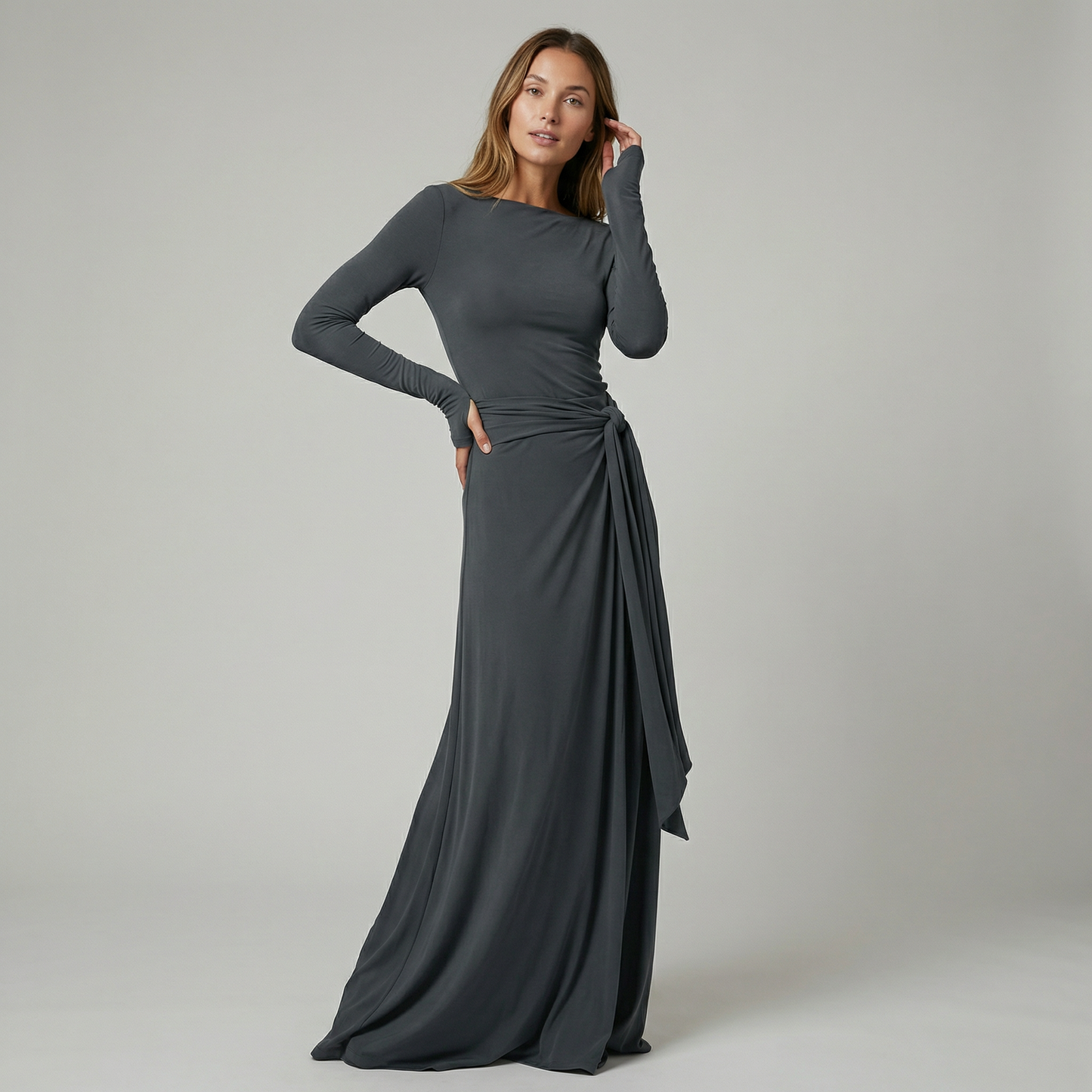 TINI | VESTIDO MAXI CON NUDO