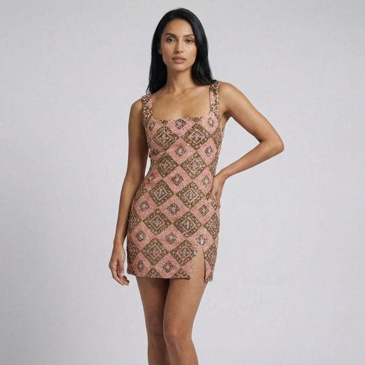 ALTEA | VESTIDO MIDI DE LENTEJUELAS CON ESTAMPADO