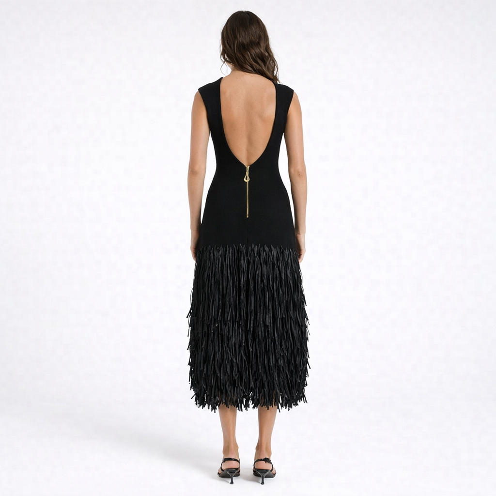 SKYLER | VESTIDO ELEGANTE DE FLECOS