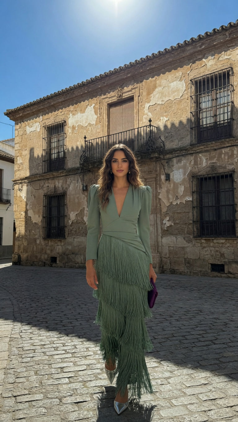 TRIANA | VESTIDO ELEGANTE CON FLECOS