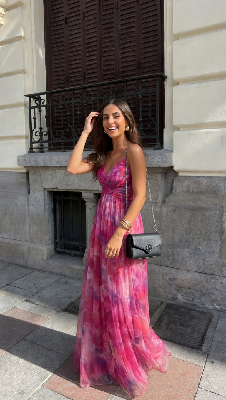 GISELA | VESTIDO CON ESTAMPADO FLORAL MULTICOLOR
