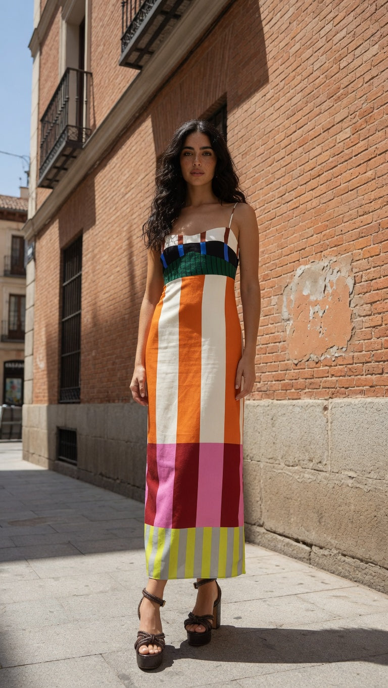 SILVIA | VESTIDO LARGO MULTICOLOR