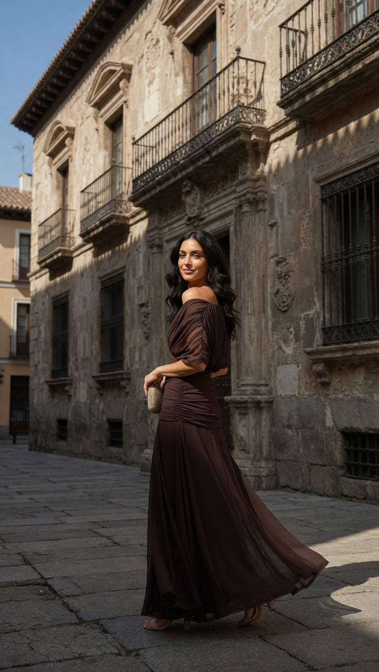 ROSARIO | VESTIDO LARGO FLORAL CON ESCOTE EN V