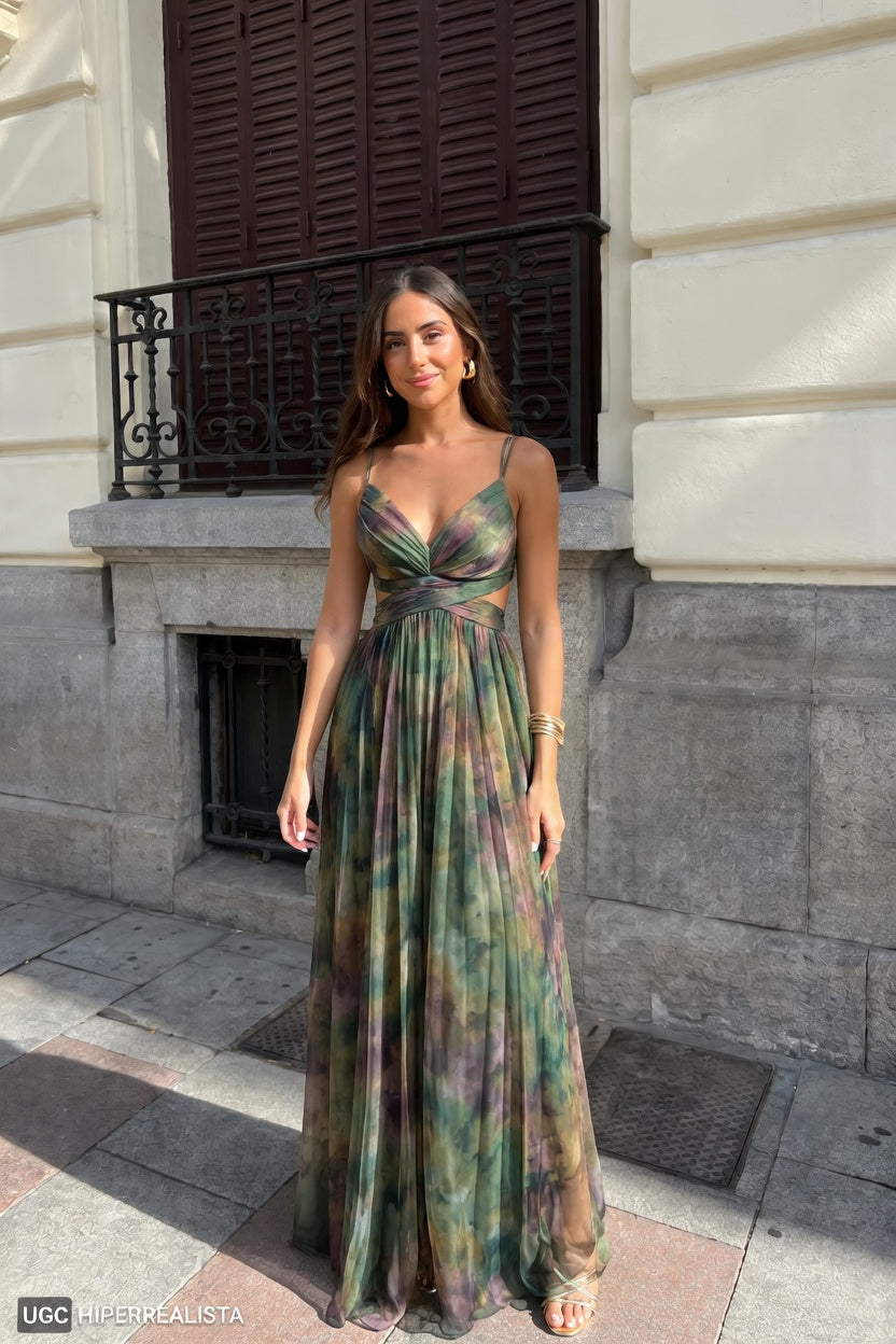 GISELA | VESTIDO CON ESTAMPADO FLORAL MULTICOLOR