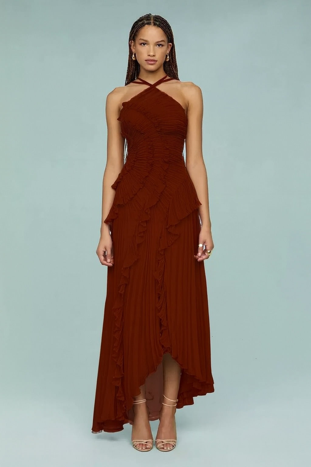 LIYANA | VESTIDO DE VOLANTES EN ESPIRAL
