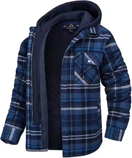 DOMINICO |  CHAQUETA DE CUADROS CON CAPUCHA