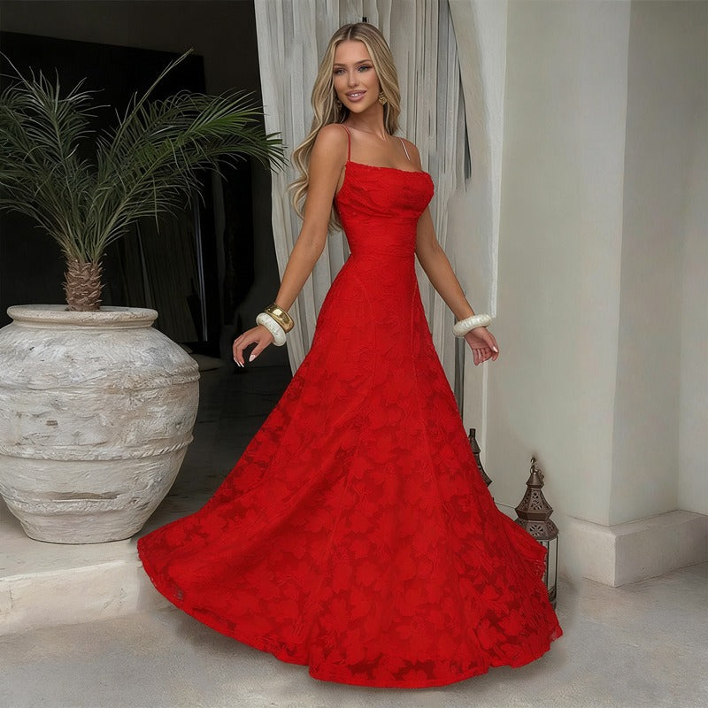 ROSIN | ELEGANTE VESTIDO MAXI DE ENCAJE