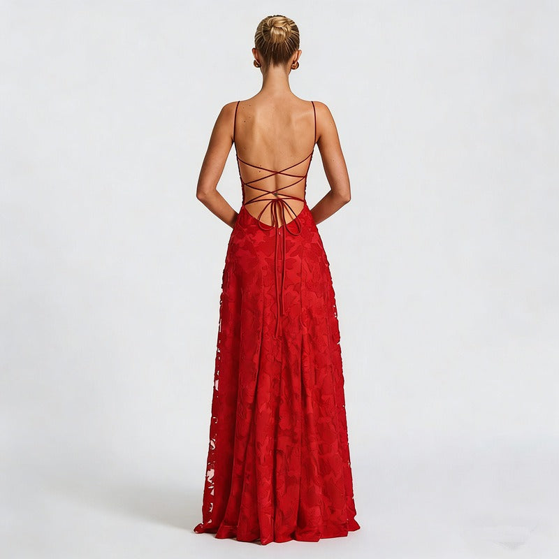 ROSIN | ELEGANTE VESTIDO MAXI DE ENCAJE