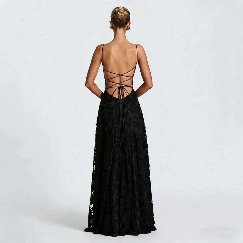 ROSIN | ELEGANTE VESTIDO MAXI DE ENCAJE