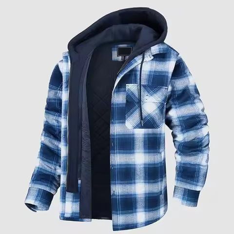 DOMINICO |  CHAQUETA DE CUADROS CON CAPUCHA