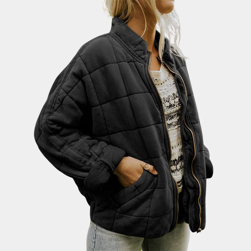MATI | CHAQUETA ACOLCHADA DE MANGA LARGA CON ESTAMPADO CUADRADOS