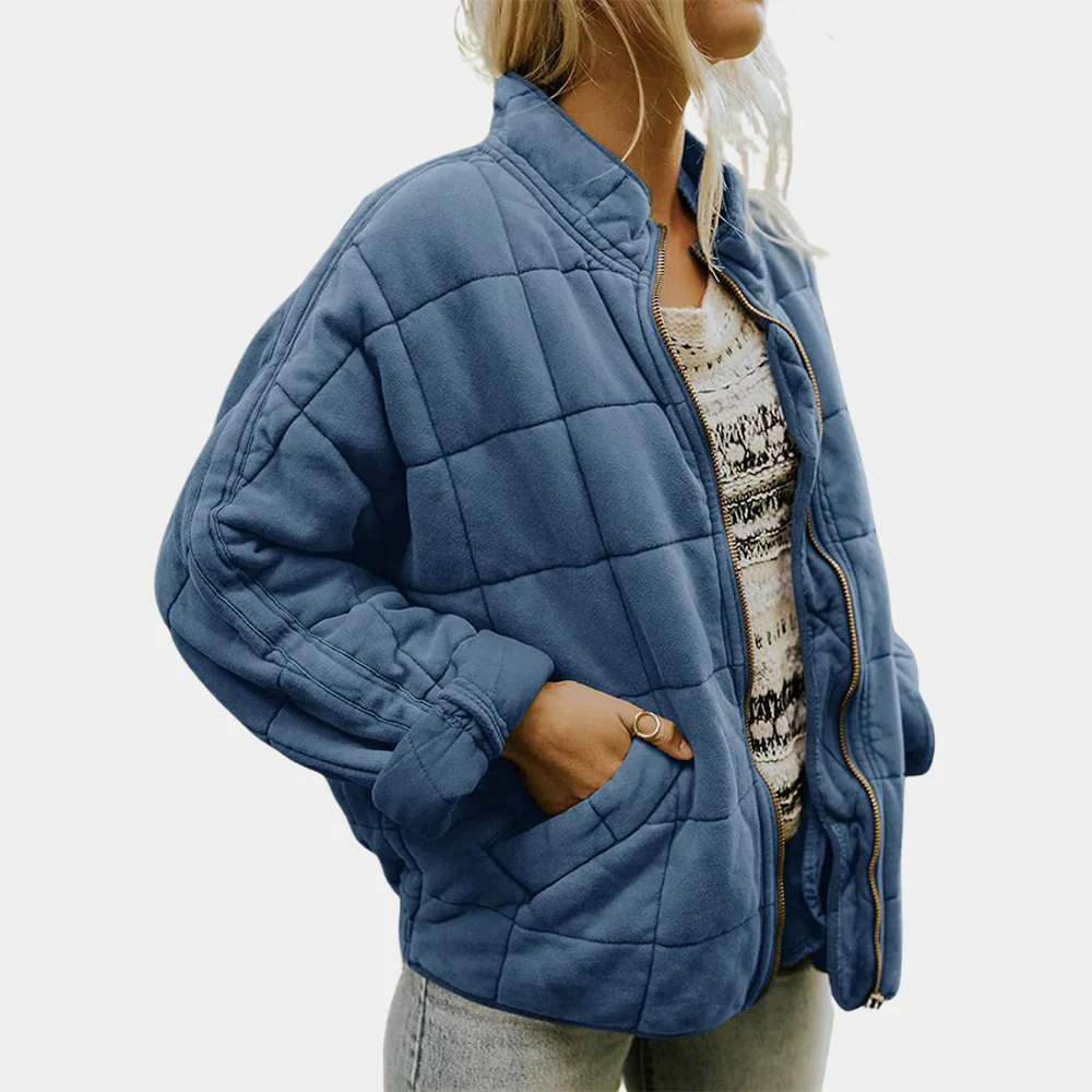 MATI | CHAQUETA ACOLCHADA DE MANGA LARGA CON ESTAMPADO CUADRADOS