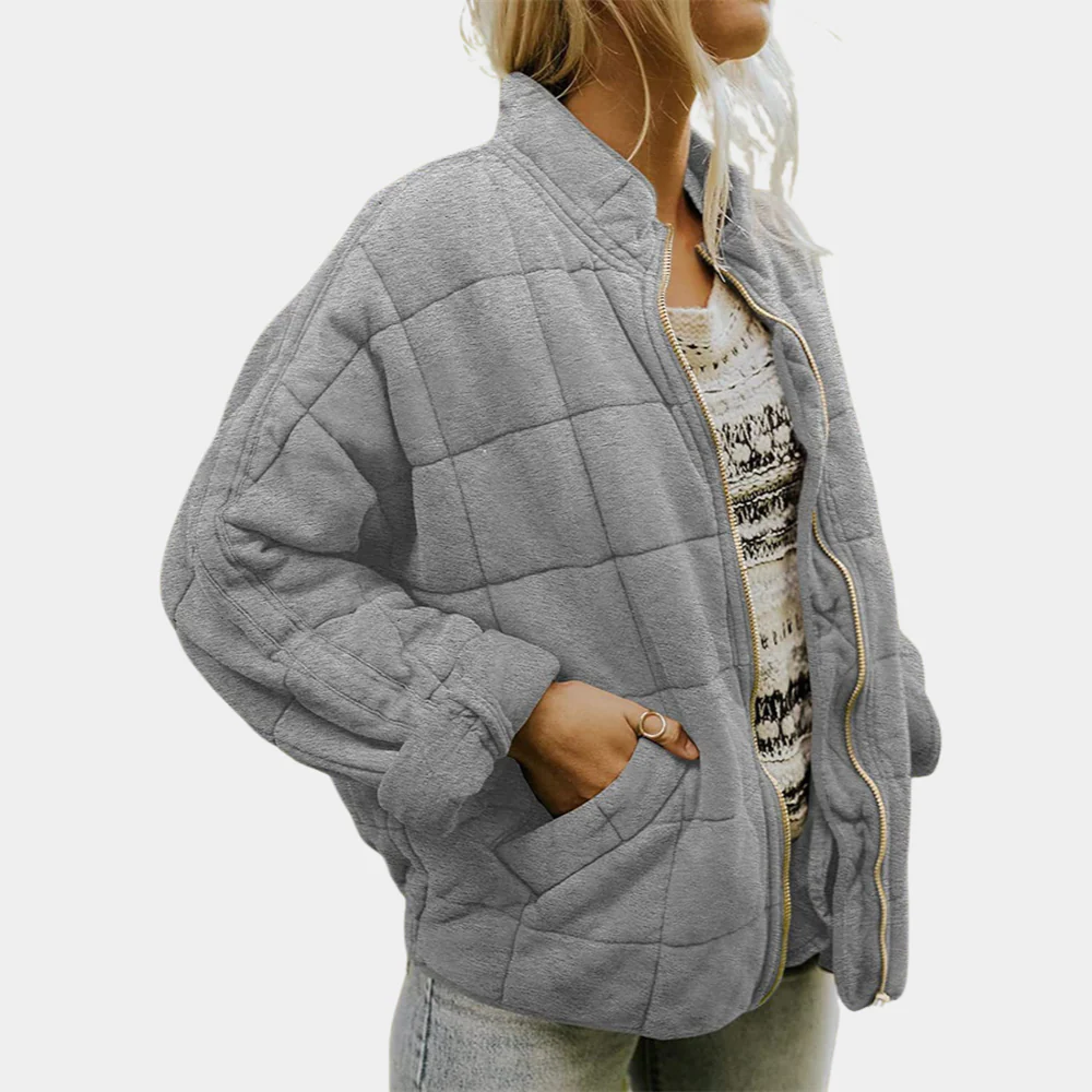 MATI | CHAQUETA ACOLCHADA DE MANGA LARGA CON ESTAMPADO CUADRADOS